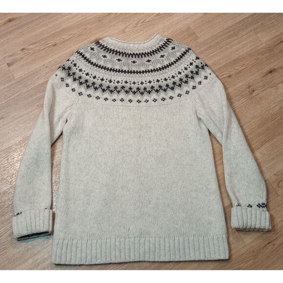 VINTAGE LL Bean Sweater Womens Large Roll Neck Lambs Wool Fair Isle Knit  *FLAW* - Picture 9 of 16